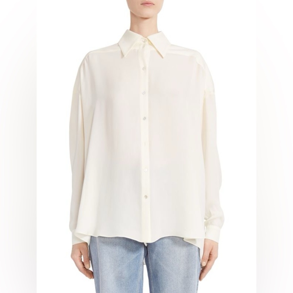 NWT $913 MAGDA BUTRYM Vegas Fringed Silk Shirt Blouse